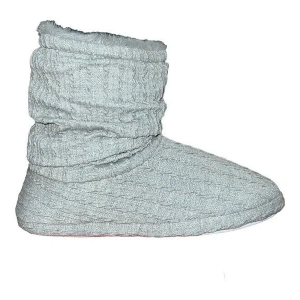 Charter Club Womens Slouch Boot Slippers Boxed Quiet Gray Small New